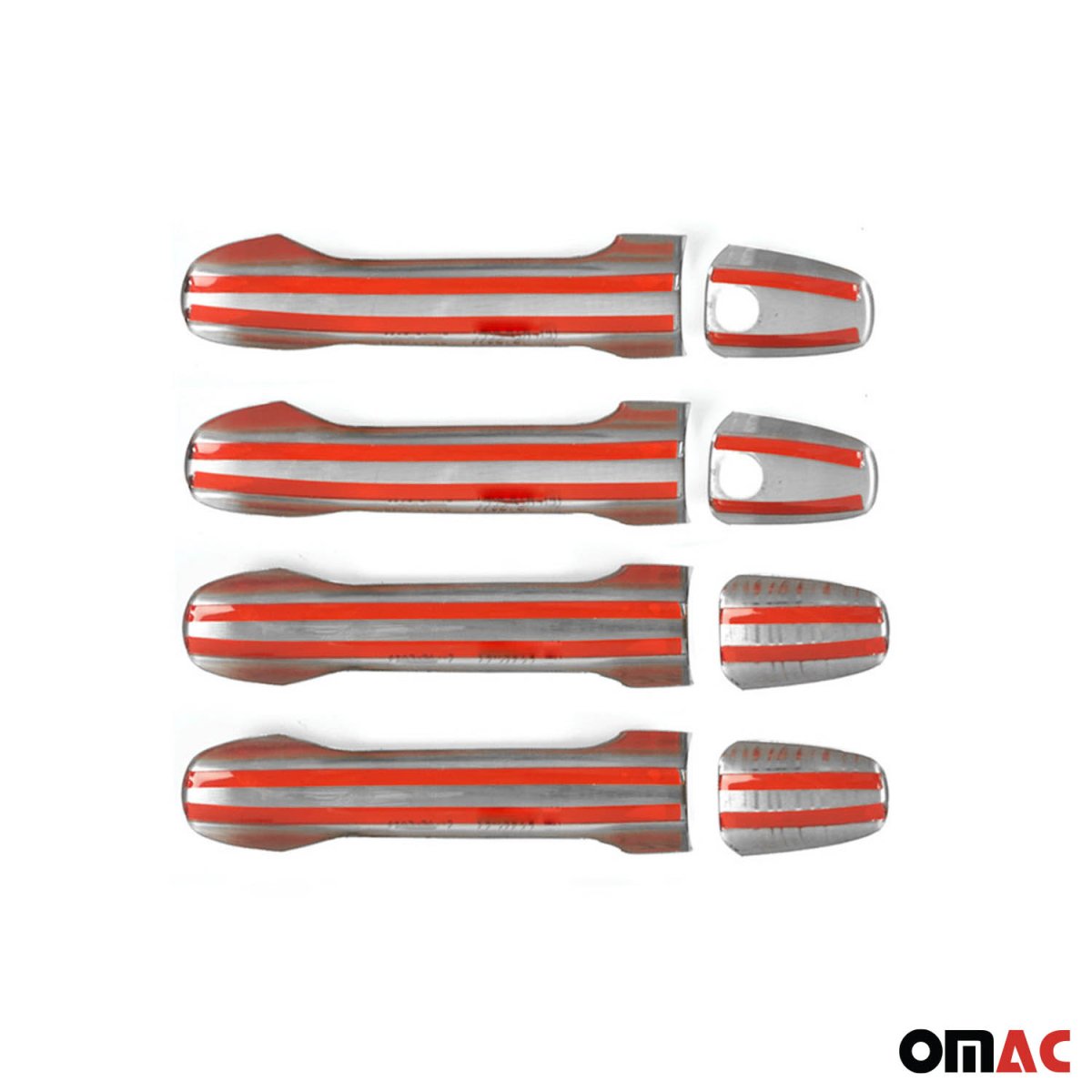 Mercedes Sprinter W907 Door Handle Cover - Omac - 8 Pcs, S.Steel - Gloss Silver - 2018